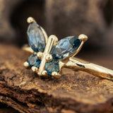 Butterfly sapphires ring