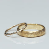 chubby faceted & gentle branch wedding rings