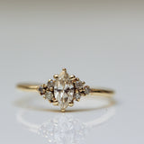 Vertical marquise cluster ring