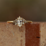 Vertical marquise cluster ring