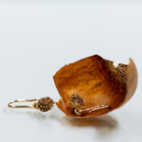 Small 14k pinecone earrings