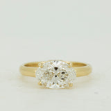 Hidden Detailes Oval Lab Grown Diamond Engagement Ring