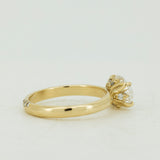 Hidden Detailes Oval Lab Grown Diamond Engagement Ring