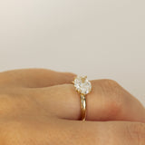 Hidden Detailes Oval Lab Grown Diamond Engagement Ring