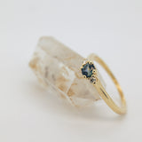 Tri-Stone Bi-Color Sapphire Engagement Ring