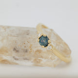 Tri-Stone Bi-Color Sapphire Engagement Ring