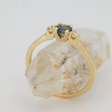 Tri-Stone Bi-Color Sapphire Engagement Ring