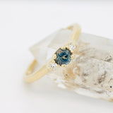 Tri-Stone Bi-Color Sapphire Engagement Ring