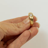 Chunky Texture Ring Set with Lab-Grown Oval Diamond