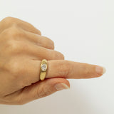 Chunky Texture Ring Set with Lab-Grown Oval Diamond