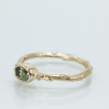 Branch Ring with Green Sapphire and diamonds