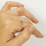 Branch Ring with Green Sapphire and diamonds