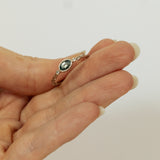 Branch Ring with Green Sapphire and diamonds