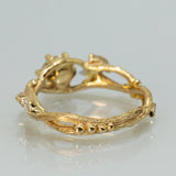Serpentine Branch ring with Round and Marquise Diamonds
