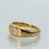 Chunky Texture Ring Set with Lab-Grown Oval Diamond