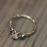 Branch Ring with Champagne Diamond and Meteorites