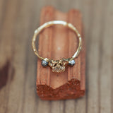 Branch Ring with Champagne Diamond and Meteorites