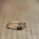 Symmetrical Cluster Ring with Meteorite and Diamonds