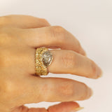 Untamed- Cracked Bark Texture with  Pear Cut Chamapgne Diamond