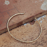 Raw Textured Open Solid Gold Bangle