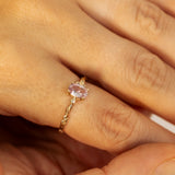 Asymmetric Branch Ring with Oval Pink Sapphire