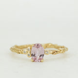 Asymmetric Branch Ring with Oval Pink Sapphire