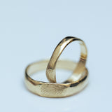 Chubby and Gentle Smooth Raw Fingerprint Ring Set