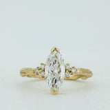 Symmetric Branch Cluster with Marquise Cut Lab Grown Diamond