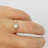 Asymmetric Spreading Branch Engagement Ring