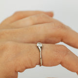 Raw Ring with Horizontal Lab- Grown Oval Diamond