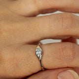 Raw Ring with Horizontal Lab- Grown Oval Diamond