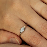 Raw Ring with Horizontal Lab- Grown Oval Diamond