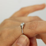 Raw Ring with Horizontal Lab- Grown Oval Diamond