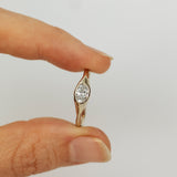 Raw Ring with Horizontal Lab- Grown Oval Diamond