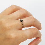 Symmetrical Branch Ring with Sapphire and Diamonds