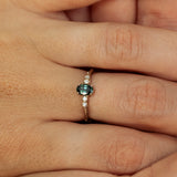 Symmetrical Branch Ring with Sapphire and Diamonds