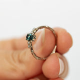Symmetrical Branch Ring with Sapphire and Diamonds