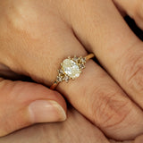 Large Symmetrical Oval Diamond Cluster Ring