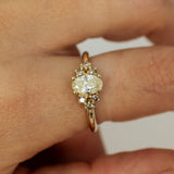 Large Symmetrical Oval Diamond Cluster Ring