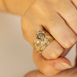 Untamed- Bark Texture with Champagne Diamond