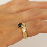 Untamed- Cracked Earth Texture with Blue Sapphire