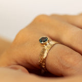 Untamed- Cracked Earth Texture with Blue Sapphire
