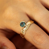 Untamed- Cracked Earth Texture with Blue Sapphire