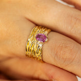 Untamed- Roots Texture with Pink Sapphire
