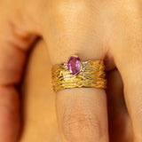Untamed- Roots Texture with Pink Sapphire