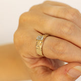 Sponge Texture Emerald Cut Lab Grown Solitaire