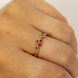 Glimmering Wavy Cluster With Rubies