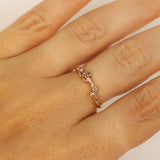 Glimmering Wavy Cluster With Pink Sapphires