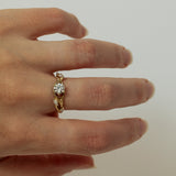 Serpentine Branch ring with Round and Marquise Diamonds