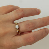 Serpentine Branch ring with Round and Marquise Diamonds